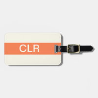 Enkelt Coral Ivory Monogram Initialer Luggage Tag