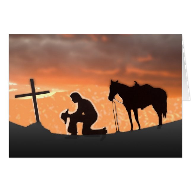 Enkelt Cowboy Hälsningskort (Framsidan Horizontal)