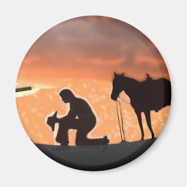 Enkelt Cowboy Magnet (Framsidan)