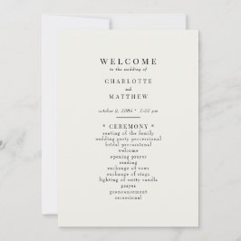 Enkelt Cream-Bröllopsprogram Inbjudningar