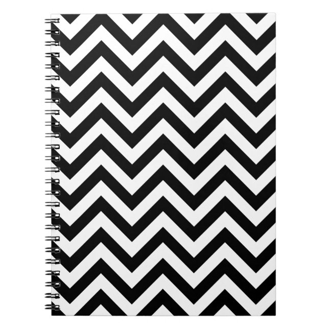 Enkelt Cute Black White Chevron Mönster Anteckningsbok (Framsidan)