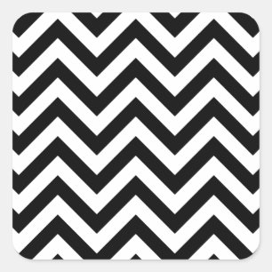Enkelt Cute Black White Chevron Mönster Fyrkantigt Klistermärke