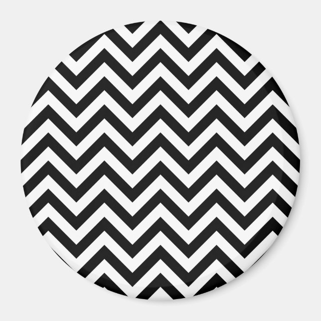 Enkelt Cute Black White Chevron Mönster Magnet (Framsidan)