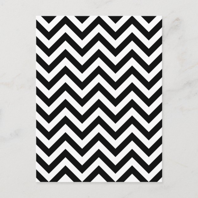 Enkelt Cute Black White Chevron Mönster Vykort (Framsida)