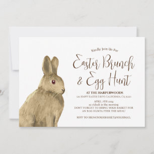 Enkelt Cute bunny kanit påsk brunch-äggjakt Inbjudningar