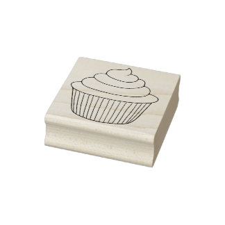 Enkelt Cute Cupkaka Rubber Frimärke Stämpel
