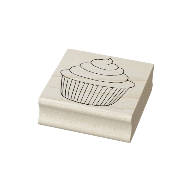 Enkelt Cute Cupkaka Rubber Frimärke Stämpel (Stämpel)
