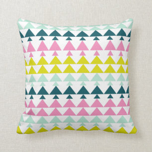 Enkelt Cute Geometric Mönster Rosa Mint Chartreus Kudde
