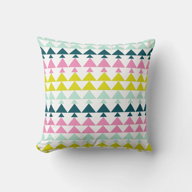Enkelt Cute Geometric Mönster Rosa Mint Chartreuse Kudde (Framsida)