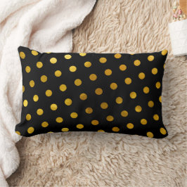 Enkelt Cute & Girly Classy Black Guld Polka dots Lumbarkudde