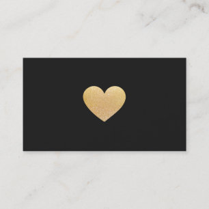 Enkelt Cute Glitter Heart Black Networking Visitkort