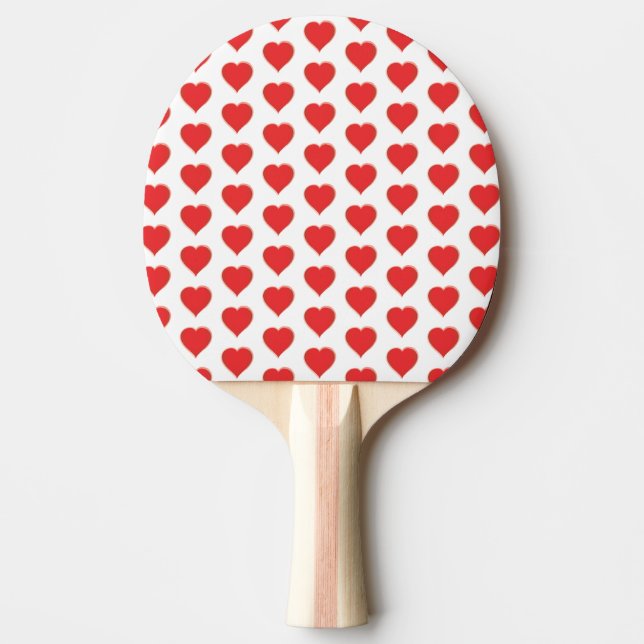 Enkelt Cute Minimalist Red Heart Mönster Pingisracket (Framsidan)