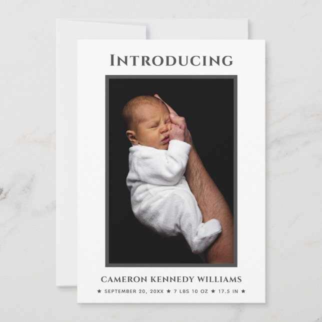 Enkelt Cute Newborn Anpassningsbar Foto Hej Baby B Meddelande (Framsida)