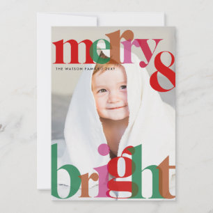 Enkelt Cute Retro-merry och skarpt foto Julkort
