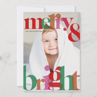Enkelt Cute Retro-merry och skarpt foto Julkort