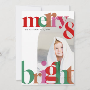 Enkelt Cute Retro-merry och skarpt foto Julkort