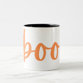 Enkelt Cute Spooky Halloween White Boo Två-Tonad Mugg
