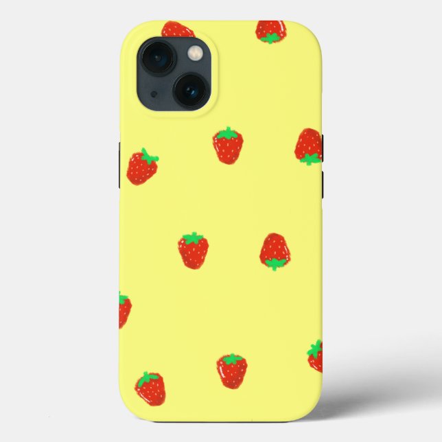 Enkelt Cute Strawberry mönster Telefonväska (Baksida)