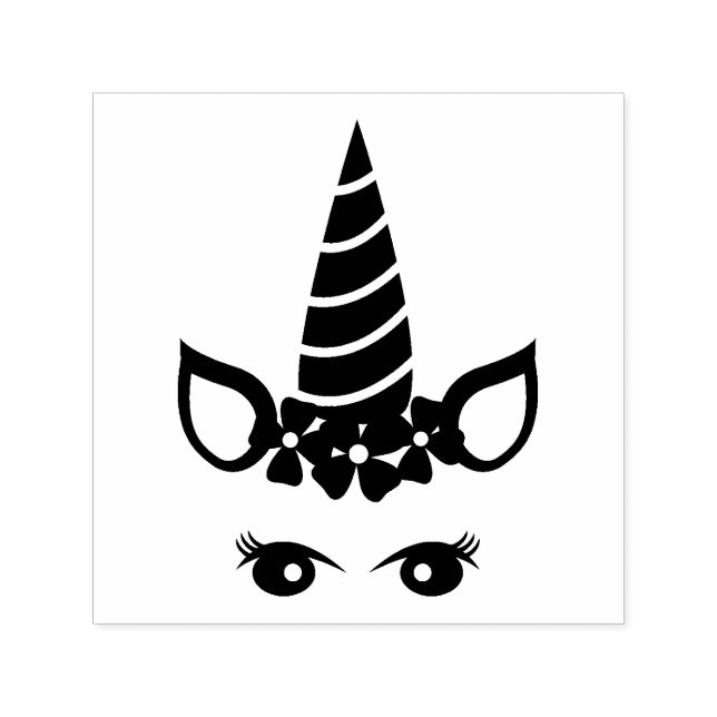 Enkelt Cute Unicorn Silhouette Självfärgande Stämpel (Design)