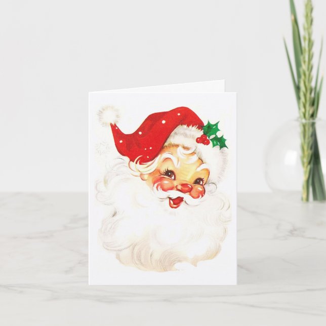 Enkelt Cute Vintage Jultomten jul Helgkort (Framsida)
