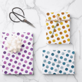 Enkelt Cute White Blue Guld Lila Polka dots Julaft