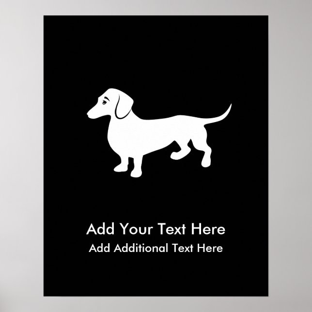 Enkelt Dachshund-Anpassade Poster (Framsidan)