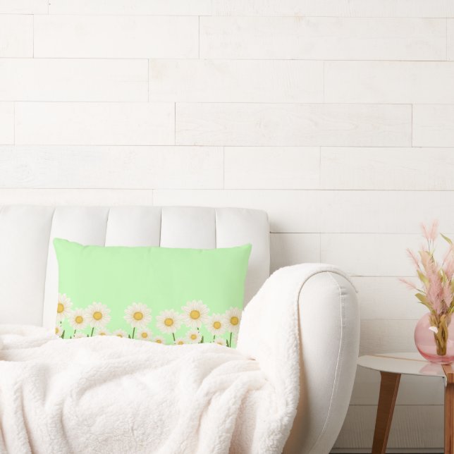 Enkelt daisy-bukett blommigt bröllop lumbarkudde (Soffa)