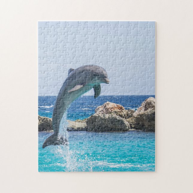 Enkelt delfinjumpning pussel (Vertikal)