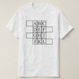 Enkelt, designad t-shirt med alfabet