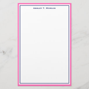 Enkelt DIY Ram & BG, Shock rosa Blue White Brevpapper