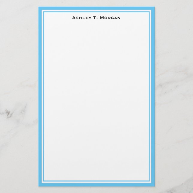 Enkelt DIY Ram White Personlig Himlar Blue Brevpapper (Framsida)