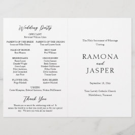 Enkelt djärvt modernt katolskt Bröllopsprogram