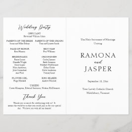 Enkelt djärvt modernt katolskt Bröllopsprogram