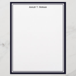 Enkelt Dk Blue / Vit Personlig Letterhead