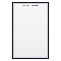 Enkelt DK Blue/White Personlig Stationery