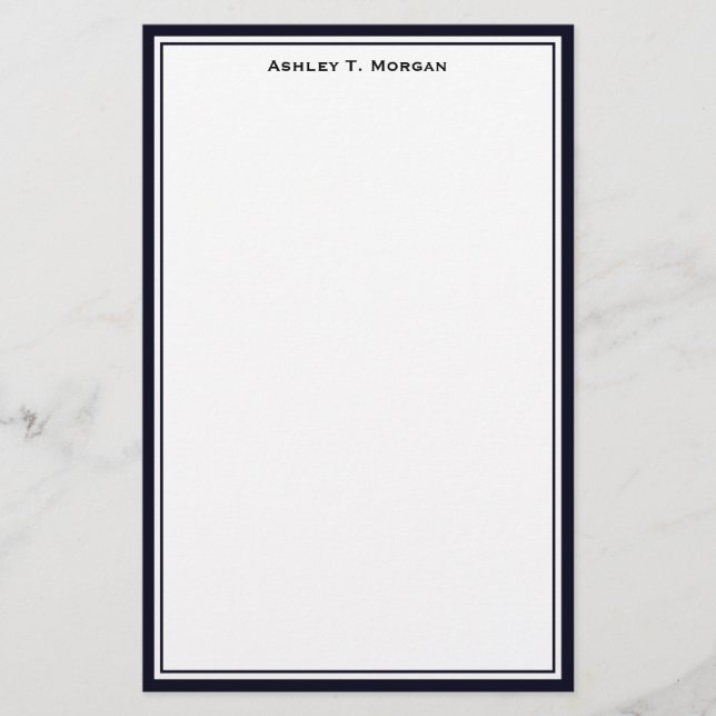 Enkelt DK Blue/White Personlig Stationery Brevpapper (Framsida)