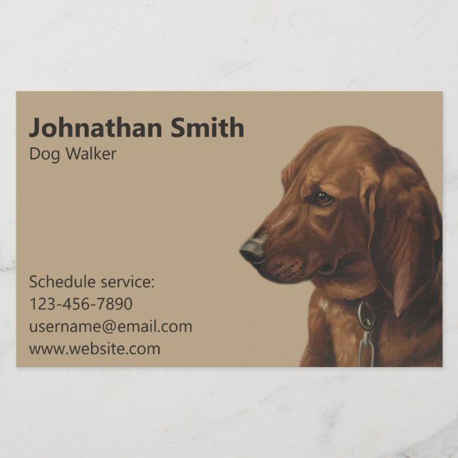 Enkelt Dog Walker Service Business Flygblad (Framsidan)