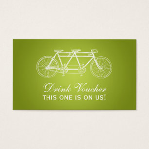 Enkelt dryck Koucher Tandem Bike Lime Green Visitkort