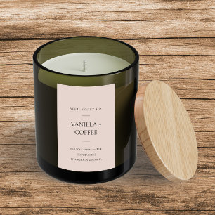 ENKELT DUSKY ROSA MINIMAL MODERN CANDLE MAT ETIKETT