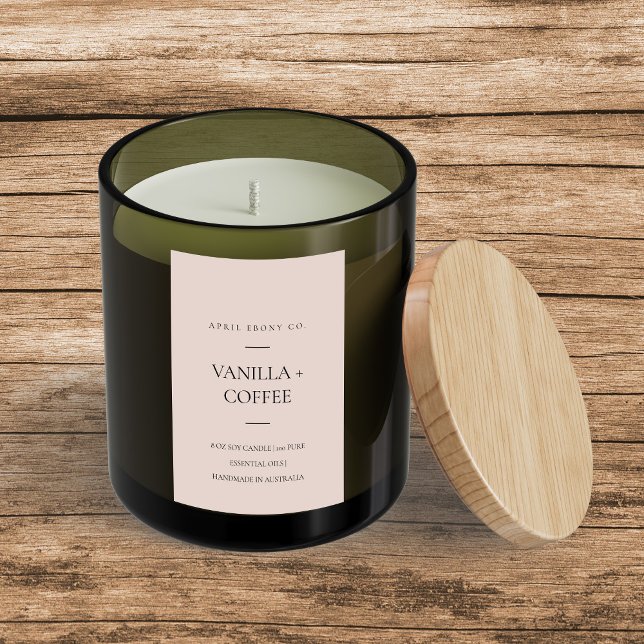 ENKELT DUSKY  ROSA MINIMAL MODERN CANDLE MAT ETIKETT (Skapare uppladdad)