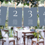 Enkelt Dusty Blue-Bordsnumrets sittplatskort Kort<br><div class="desc">Ett enkelt, dammigt, blått Bordsnumrets sittplatskort. Redigera numret för varje bord och lägg till i kundvagnen separat. Minimalistiskt stil. Samma utformning finns på båda sidor, använda för en hängande visning så att gästerna kan hitta sitt säte eller sin visning på varje bord. Anpassa enkelt bordsnumret och din gäst namn. Samma...</div>