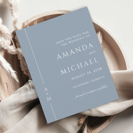 Enkelt Dusty Blue Classic Monogram Spara datumet