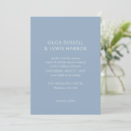 Enkelt Dusty Blue Modern Bröllop Inbjudningar