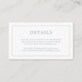 Enkelt Dusty Blue Monogram Elegant bröllop Tilläggskort