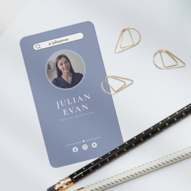 Enkelt Dusty Blue Photo Healthcare Consultant Visitkort (Skapare uppladdad)