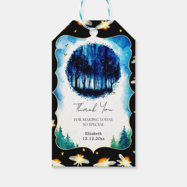 Enkelt effektfullt trädstödsprogram presentetikett (Framsidan)