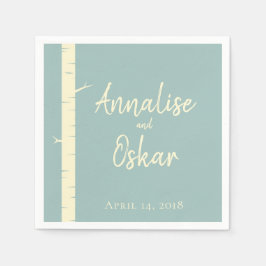 Enkelt Eggshell Blue Birch Bröllop Bord Napkins Pappersservett