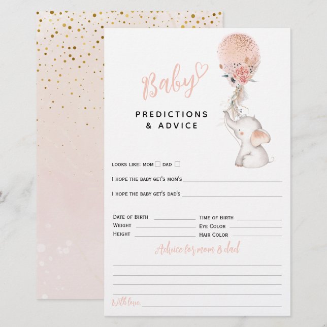 Enkelt elefant- och pratbubblande babystöld (Fram/baksida)