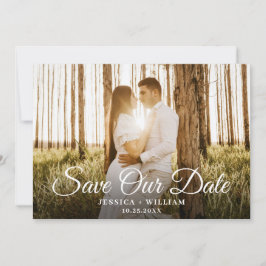 Enkelt Elegant 4 Foto Bröllop Spara Datumet