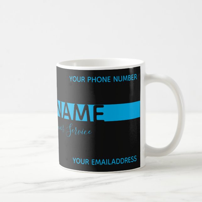 Enkelt elegant Black and blue rand business mugg (Höger)